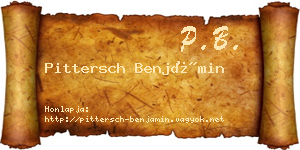 Pittersch Benjámin névjegykártya